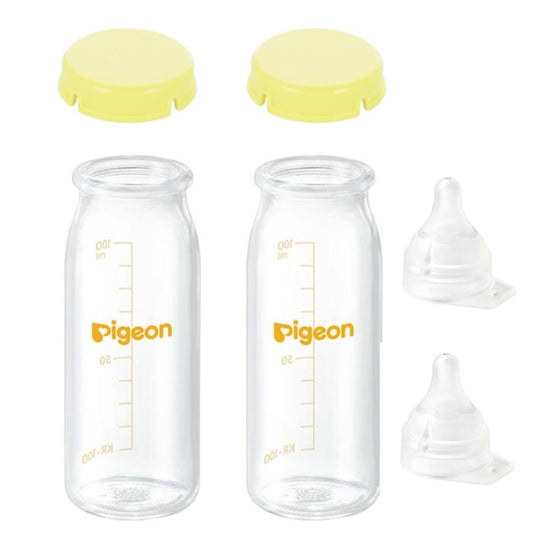 ピジョン母乳実感 直付け哺乳瓶 100ml 2本セット 乳首SS・KRキャップ付き 産院用