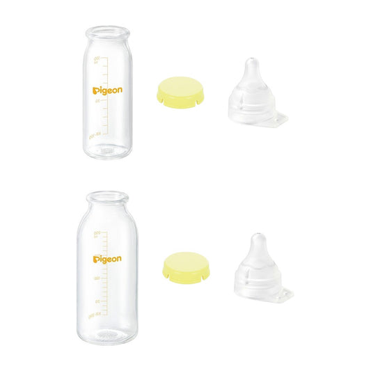 ピジョン母乳実感 直付け哺乳瓶 100ml＋200ml 各1本セット 乳首SS/流量大・KRキャップ付き 産院用