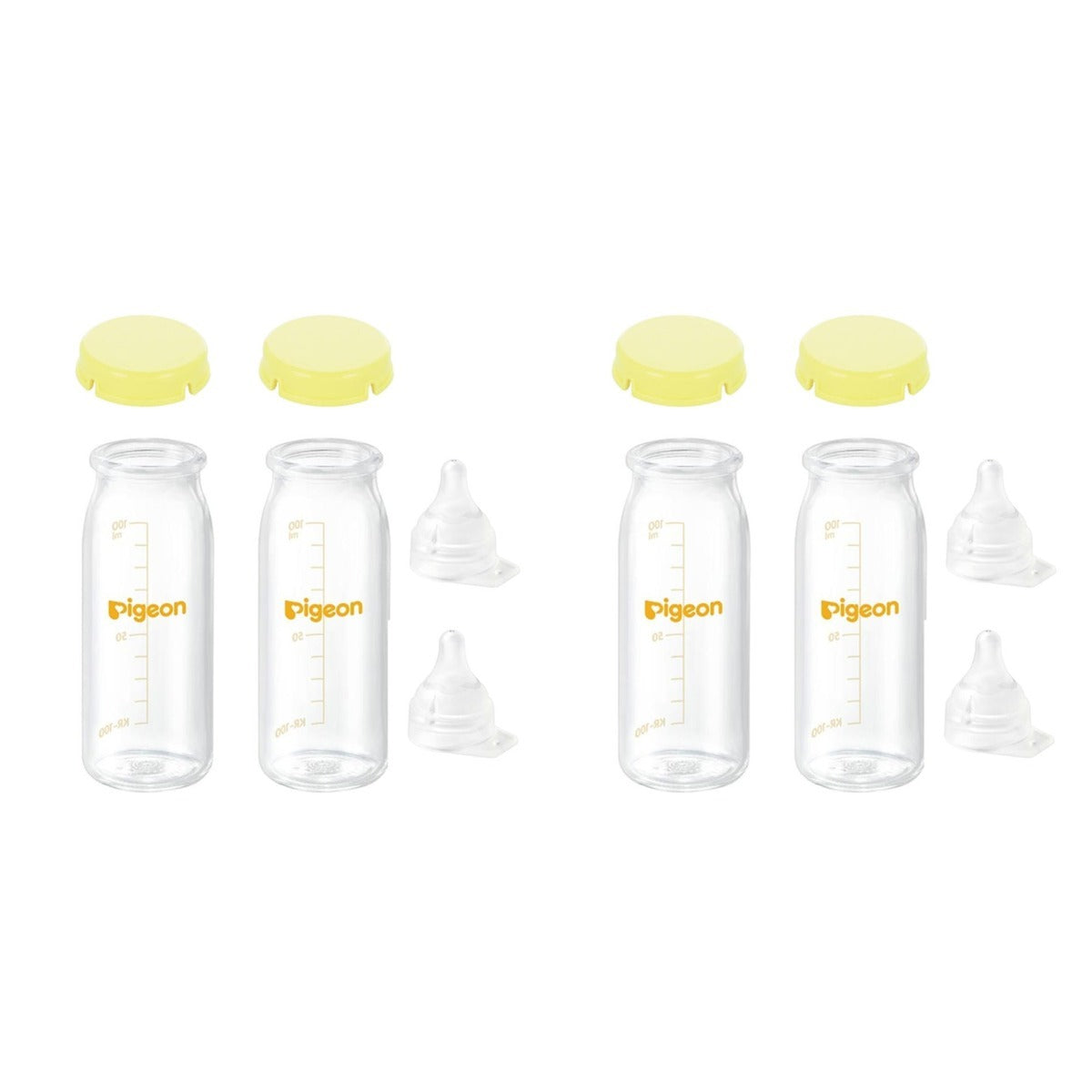 ピジョン 母乳実感 直付け 哺乳瓶 100ml 4本セット 病産院用 KR-100 乳首SS付き