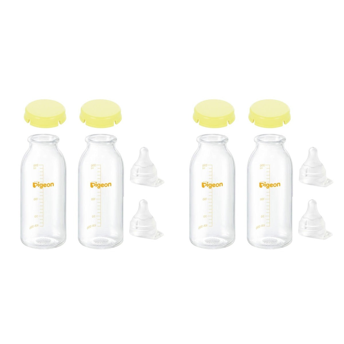 ピジョン 母乳実感 直付け 哺乳瓶 200ml 4本セット 病産院用 KR-200 乳首(流量大)付き